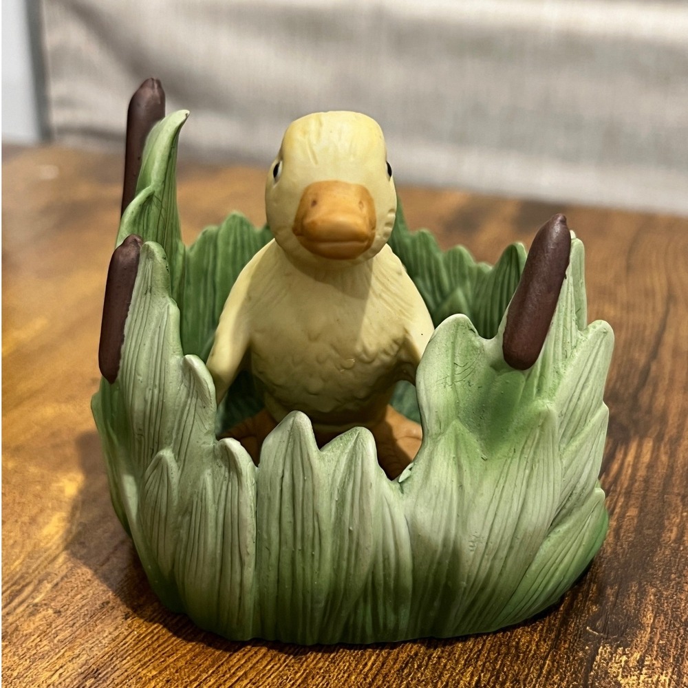 Vtg Woodland Surprises Duck Figurine Franklin Porcelain '84 Jacqueline B. Smith